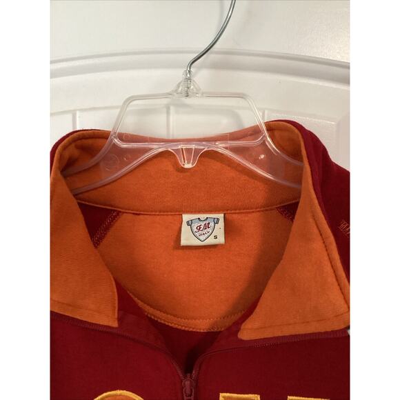 VTG Mens A.C Roma Football Soccer Team Windbreaker Jacket Red Orange Size S - Picture 2 of 3